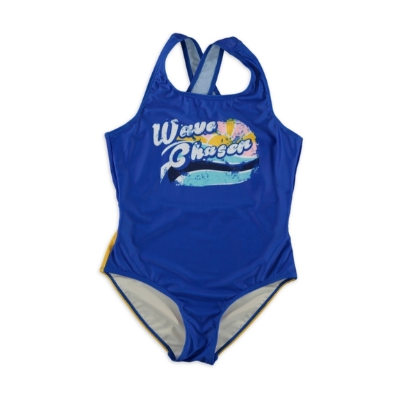 Banana Boat Crew Neck Bikini One Piece Swimsuit Size 7/8 - Picture 1 of 7